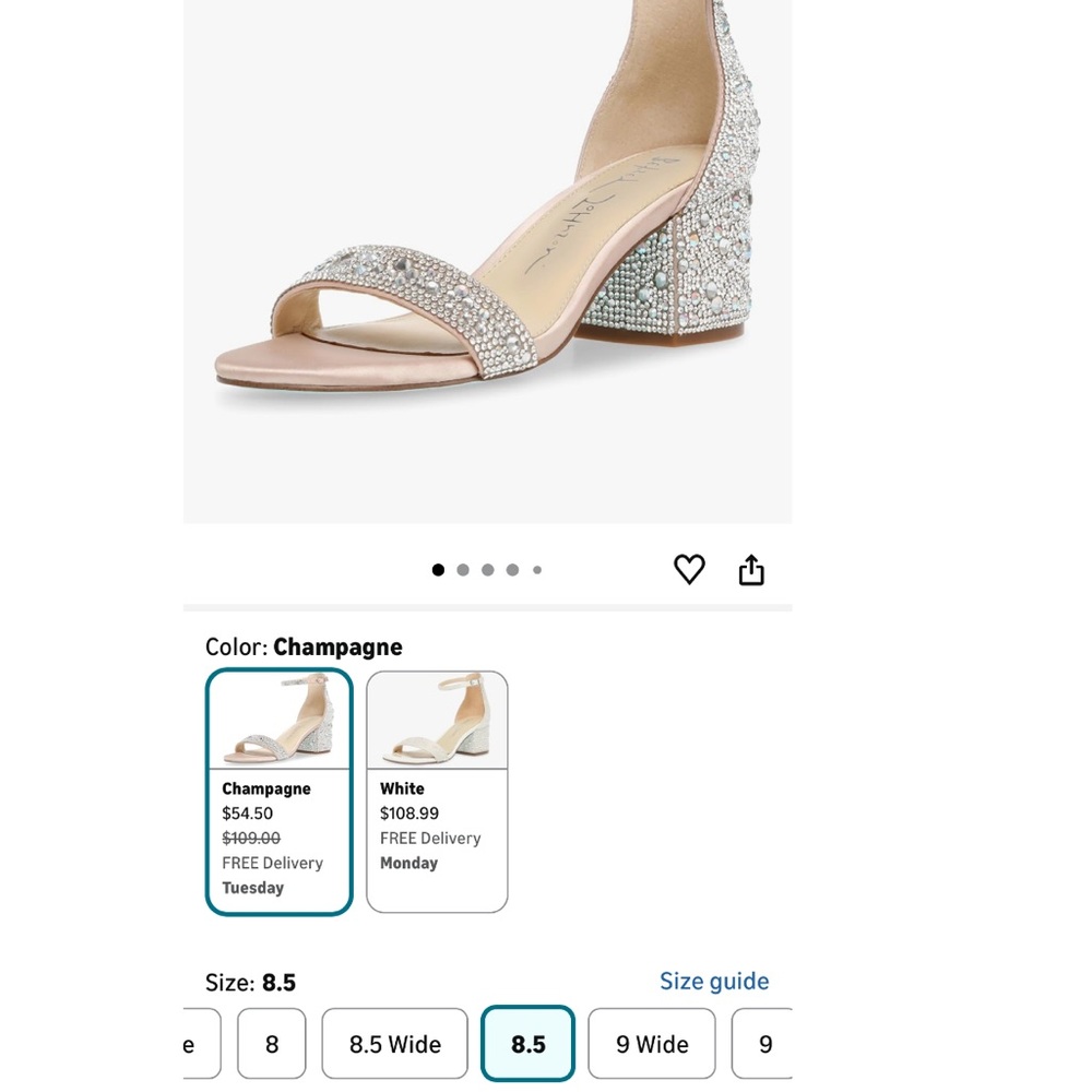 Betsey Johnson Champagne Crystal Heels
